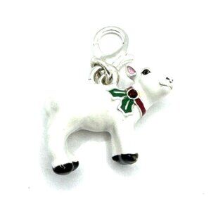 Brighton The Christmas Lamb White Sheep Bow Holiday Merry Clip Charm